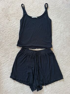 Abercrombie & Fitch Black Ribbed Pajamas